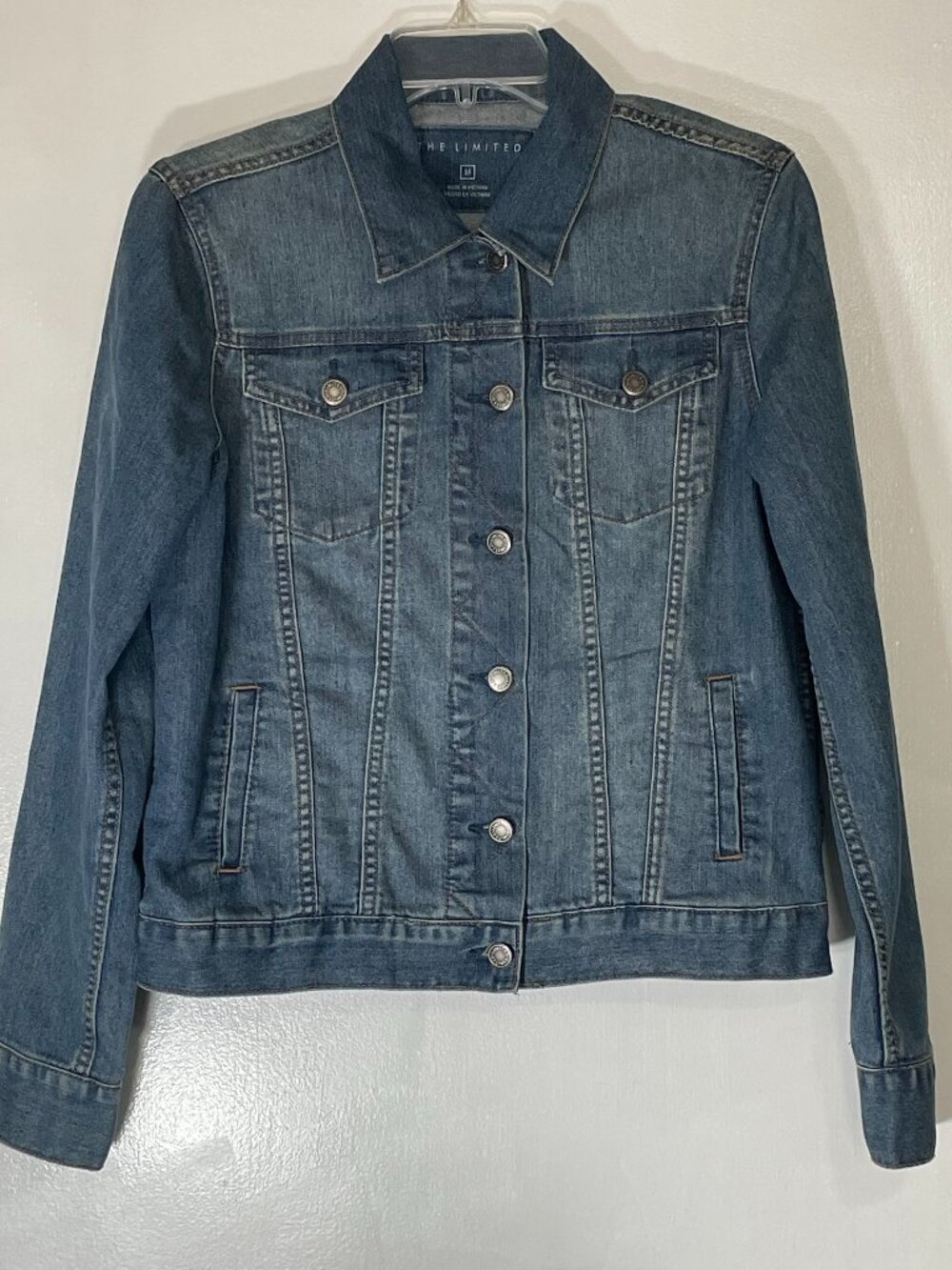 Vintage Y2K The Limited Women’s Denim Jacket Size M Stretch Cotton Blend Trucker